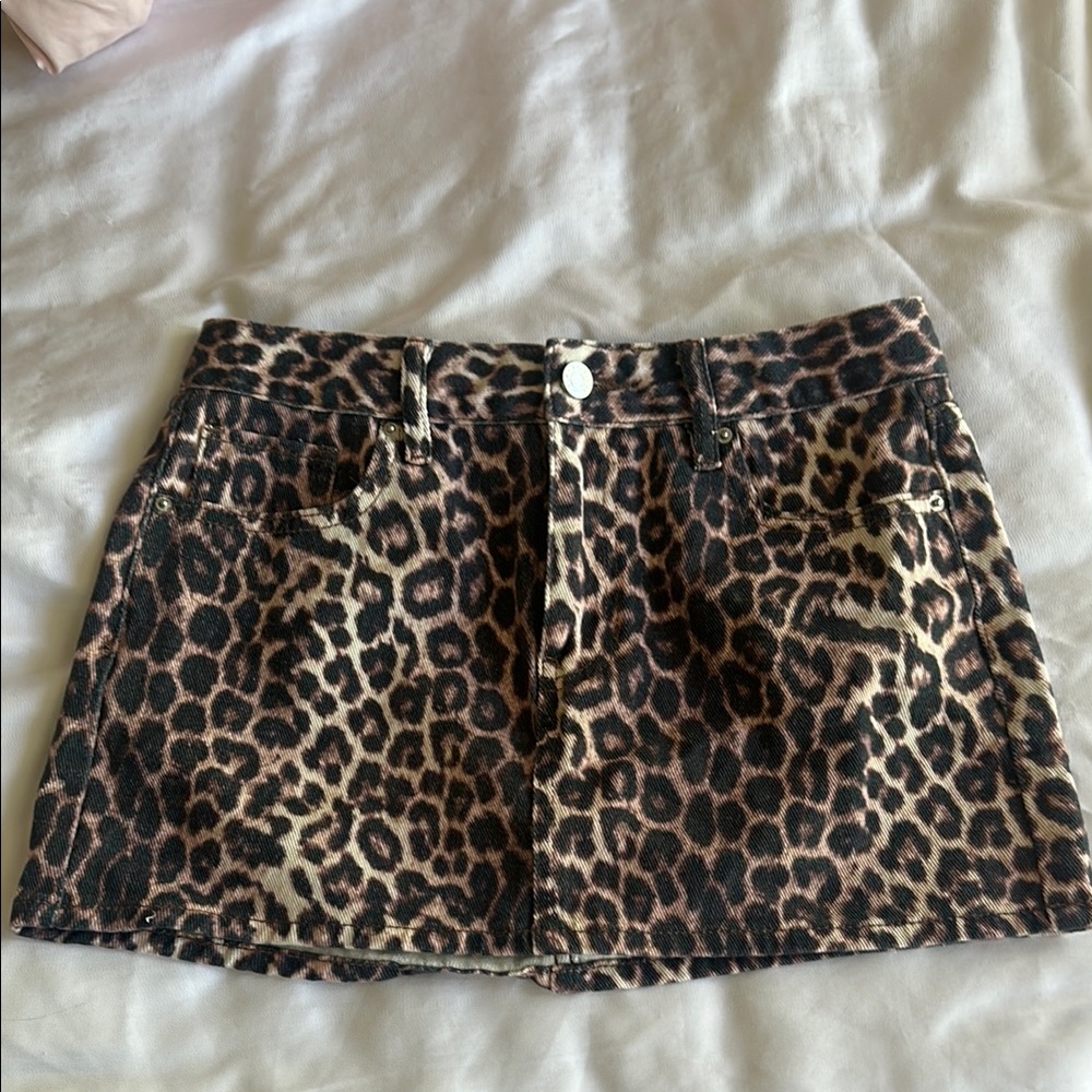 Leopard Print Mini Skirt